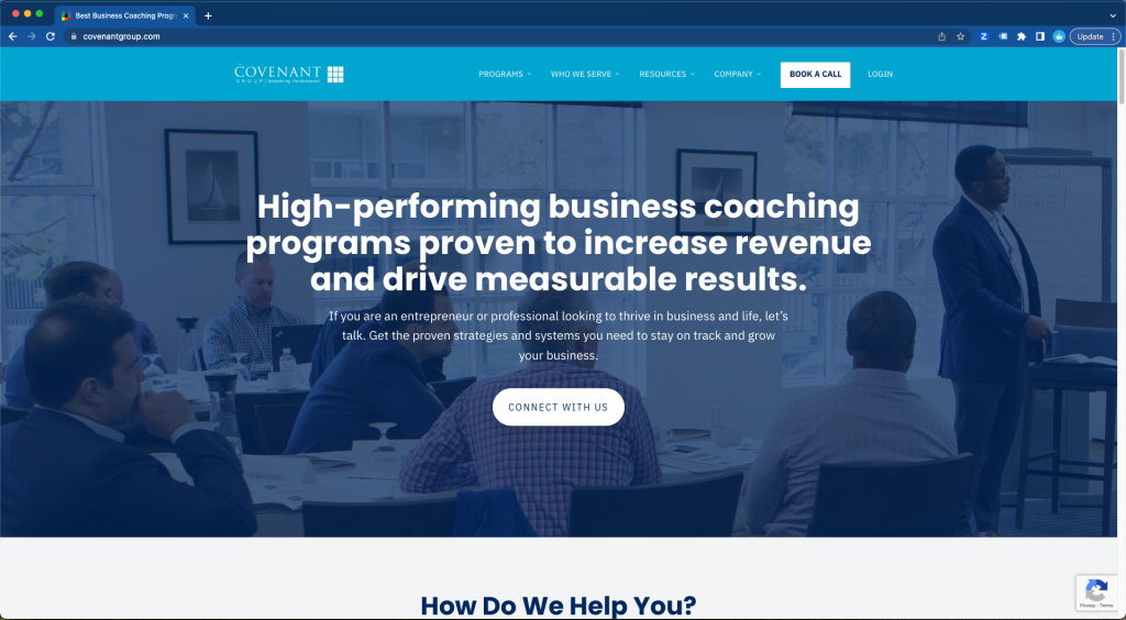 Covenant Group Canada - Business Entrepreneur Coaching Website Design Project