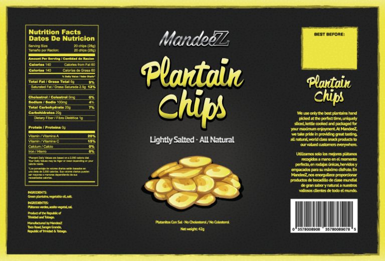 Packaging Design for Mandeez Plantain Chips