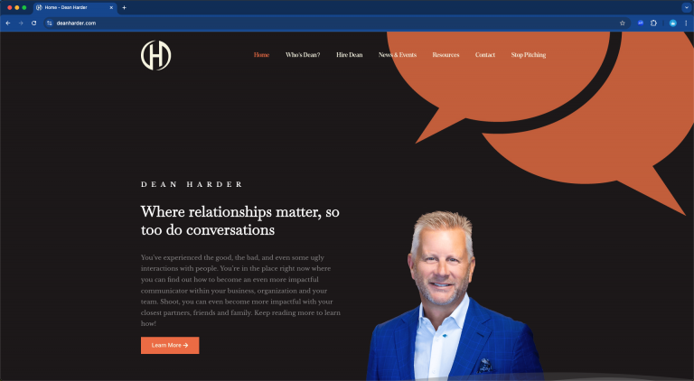 Branded Responsive Web Design for Dean Harder